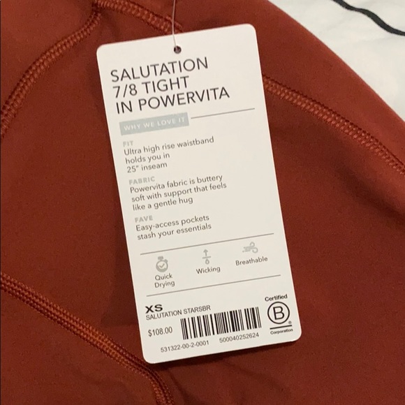 Athleta Salutation 7/8 tight in powervita - Picture 2 of 2